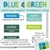 Blue and Green classroom subject whiteboard clings with header and subheader labels