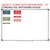 Varsity Stripes subject clings with colored backgrounds on a 4x6 classroom whiteboard