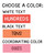 Header text color choices: white, black, or a coordinating color