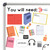 Bright Minds You Will Need header with school supply clings on a whiteboard