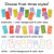 Bright Minds domino clings in three styles: multicolor, color with white dots, and white with color dots