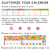 How to customize the Bright Minds whiteboard cling calendar: background, text, and number styles