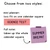 Two planner cling styles: a mini planner label and a full note that fills the calendar square
