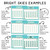 Bright Minds whiteboard cling calendar examples in bright skies, showing fonts, text colors, and number styles