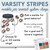 Varsity Stripes marble jar reward system clings with a class goal on a whiteboard