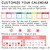 How to customize the Rainbow whiteboard cling calendar: background, text, and number styles