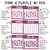 Pink and Purple whiteboard cling calendar examples in pink and purple mix one, showing fonts, text colors, and number styles
