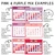 Pink and Purple whiteboard cling calendar examples in a pink and purple mix, showing fonts, text colors, and number styles