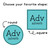 Parts of speech clings in round or square shapes
