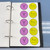 Rainbow Parts of Speech whiteboard clings stored on a Binder Ready sheet in a three-ring binder