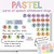 Pastel Parts of Speech whiteboard clings