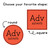Parts of speech clings in round or square shapes