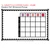 Pink and Purple Weekly Focus Monday through Friday whiteboard clings shown to scale on a 4x6 foot whiteboard mockup