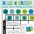 Blue and Green Weekly Focus Monday through Friday whiteboard clings