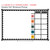Retro Brights Weekly Focus Monday through Friday whiteboard clings shown to scale on a 4x6 foot whiteboard mockup