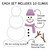 What's in the Pink and Purple Build-a-Snowman set: 20 clings, including the hat, scarf, and goal base