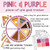 Pink and Purple Piece-of-Pie goal tracker clings with a class goal on a whiteboard