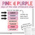 Pink and Purple days of the week whiteboard clings and arrows