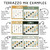 Modern Terrazzo whiteboard calendar examples in terrazzo mix with round, square, mini, and handwritten numbers