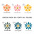 Retro Brights flower goal trackers showing the petal color and font choices