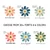Tropical Botanical flower goal trackers showing the petal color and font choices