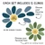 What's in the Tropical Botanical Let's Grow Together set: 10 petals, a center cling, and a goal cling