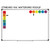 Rainbow visual signal voice level whiteboard clings shown to scale on a 4x6 foot whiteboard mockup