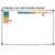 Retro Brights minimalist text voice level whiteboard clings shown to scale on a 4x6 foot whiteboard mockup