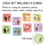 Pastel hand signal set: question, pencil, restroom, trash, water, tissue, okay, and no, each 4.5 inches