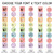 Pastel hand signal clings shown in different fonts, text colors, and hand styles