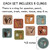 Earth Tones hand signal set: question, pencil, restroom, trash, water, tissue, okay, and no, each 4.5 inches