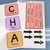Square pastel CHAMPS letters with voice level option clings and black arrows