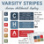 Varsity Stripes CHAMPS whiteboard display with letter clings, expectation options, and arrows