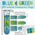 Blue and Green CER science framework clings with optional definitions, sentence starters, and color swatches