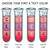 Four Pink and Purple CER test tubes showing font and black, white, or coordinating text color choices
