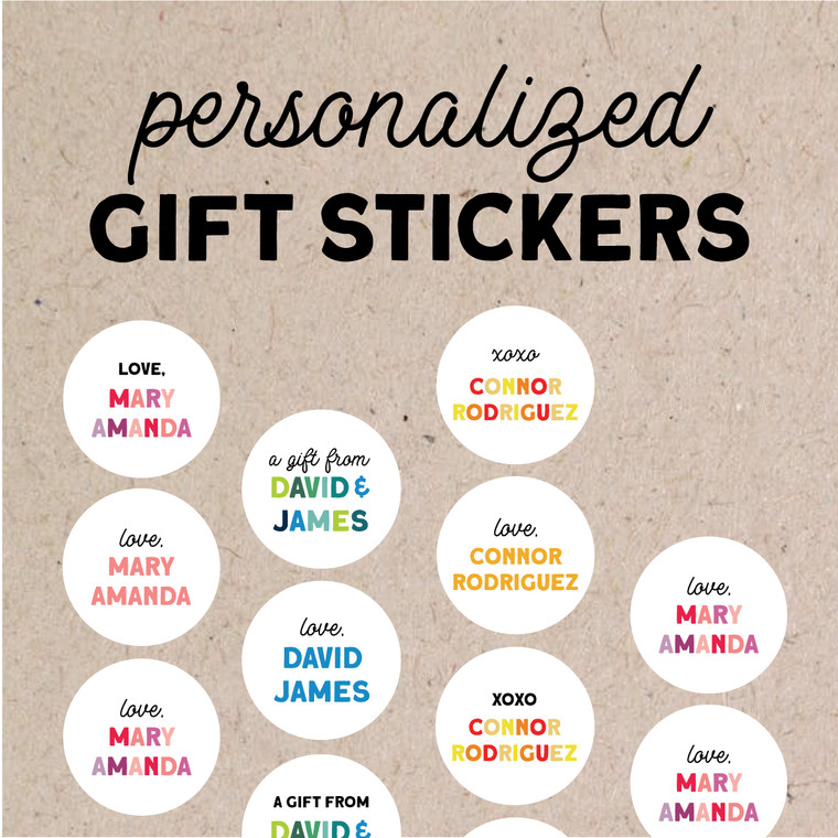 personalized multicolor gift stickers