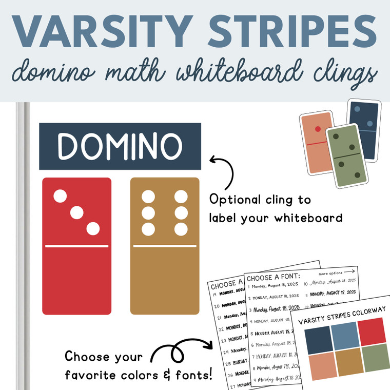 Varsity Stripes domino whiteboard clings