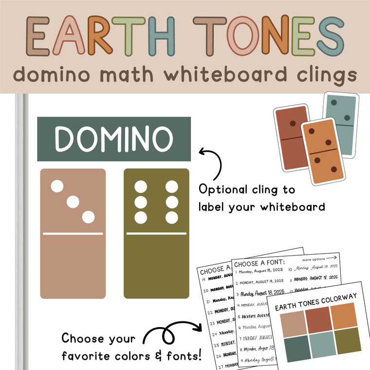 earth tones domino whiteboard clings
