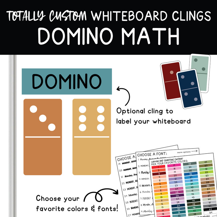 Totally Custom domino whiteboard clings