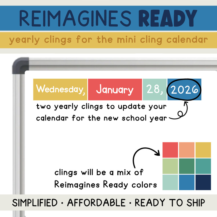 Reimagines Ready year clings updating a mini calendar for the new school year