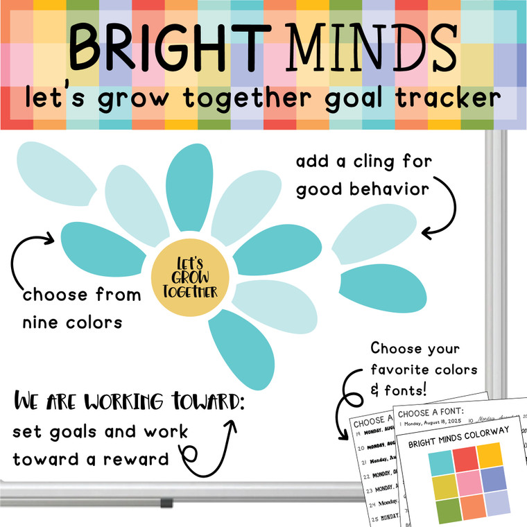 let's grow together classroom flower goal tracker
