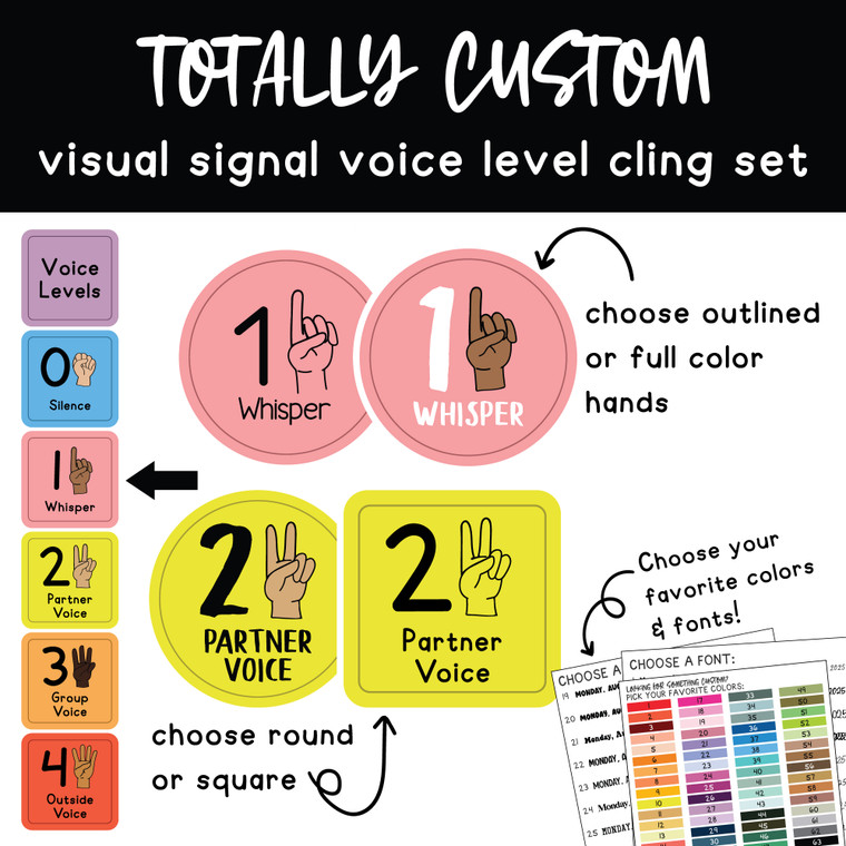 Totally Custom visual signal voice level whiteboard clings
