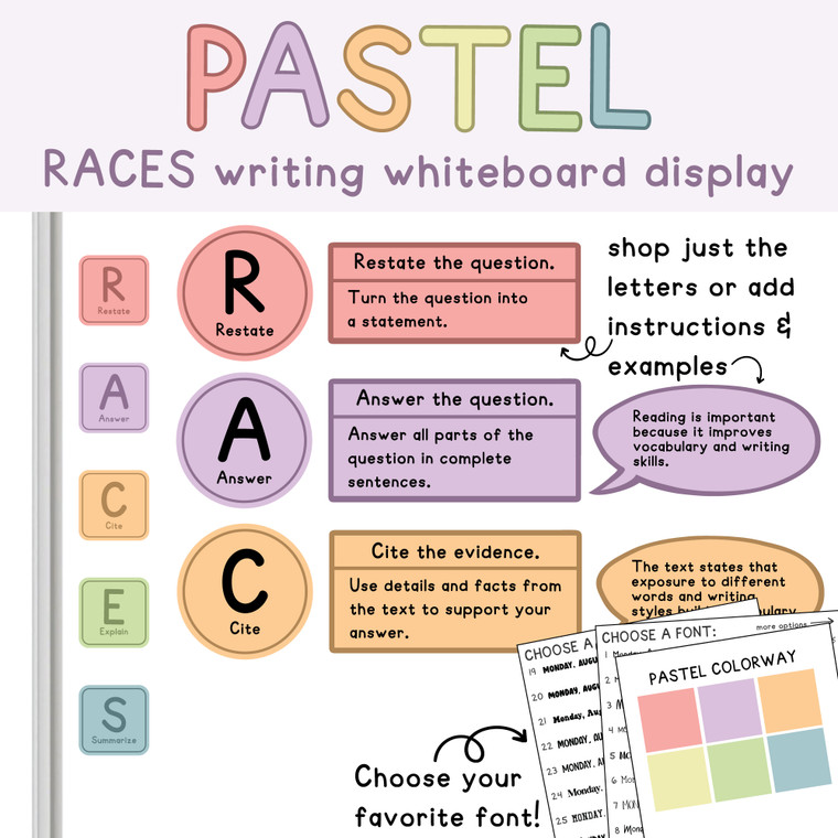 RACES writing strategy whiteboard