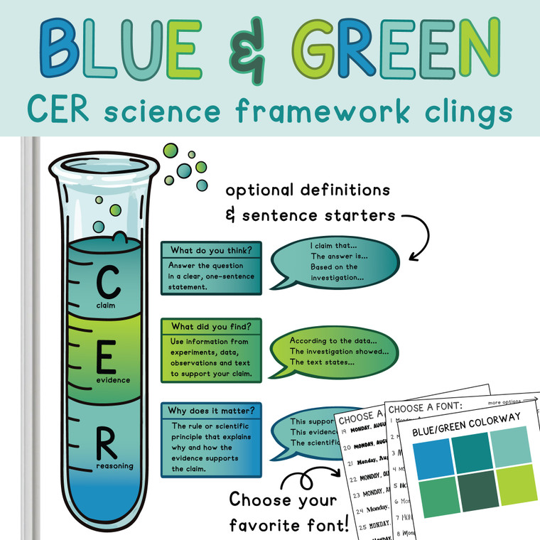 CER Science Framework Whiteboard Clings