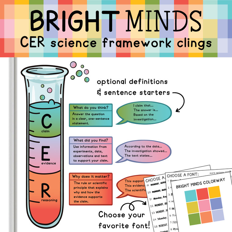 CER Science Framework Whiteboard Clings