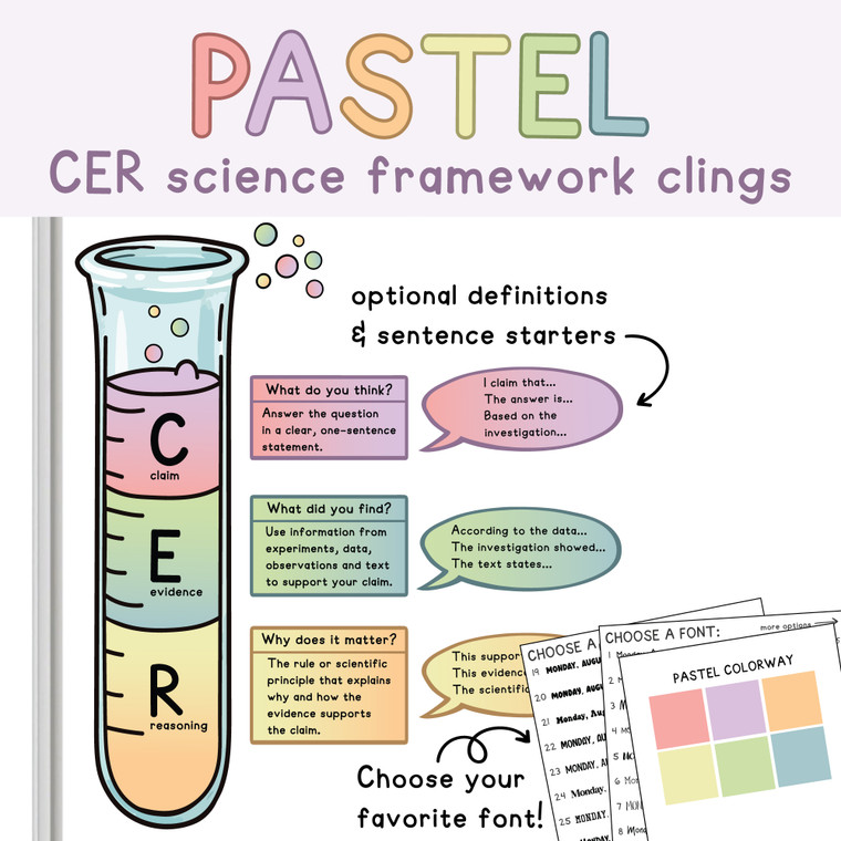CER Science Framework Whiteboard Clings