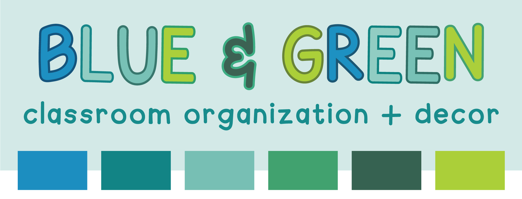 blue and green classroom decor