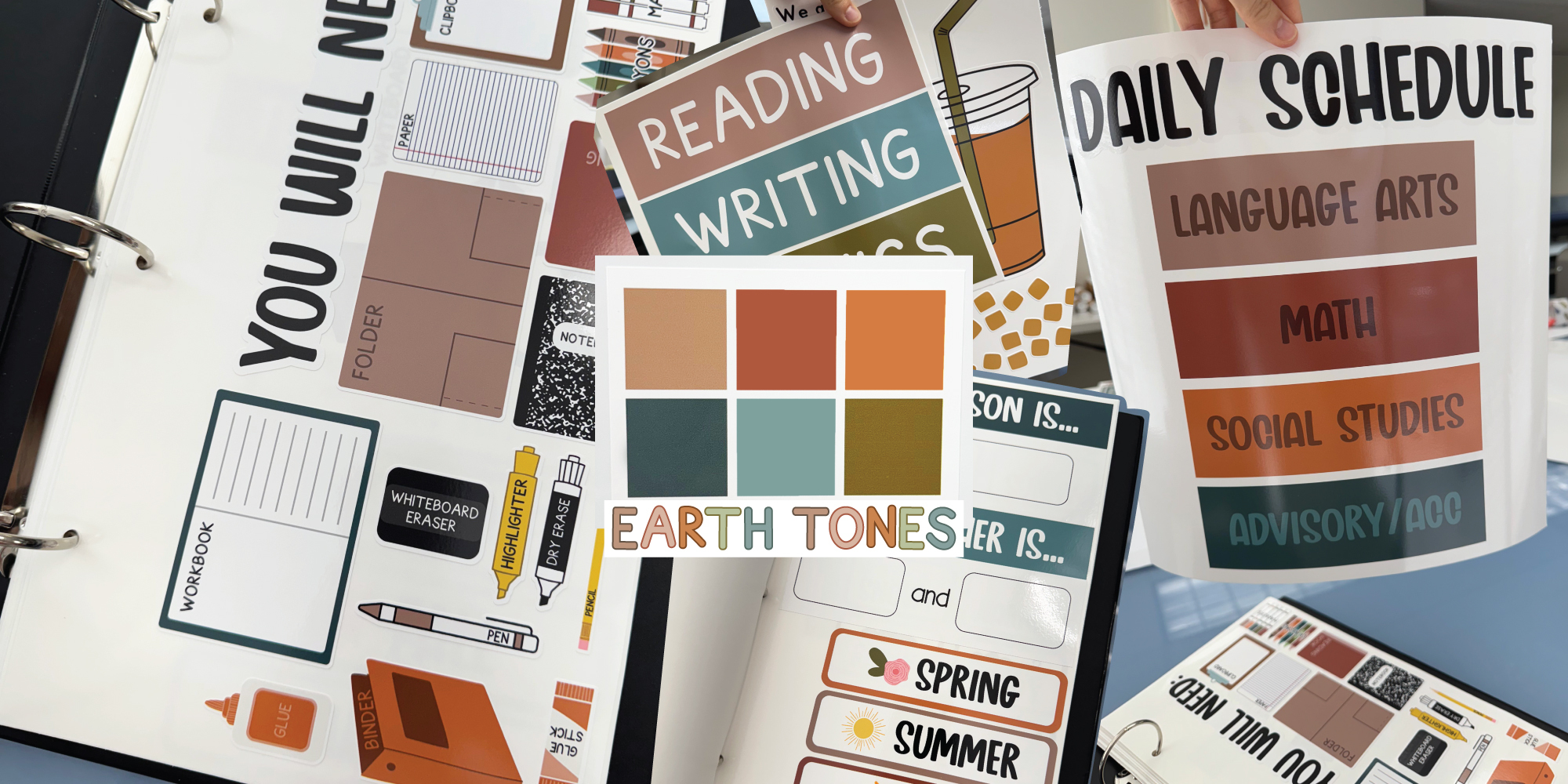 earth tone neutral classroom decor