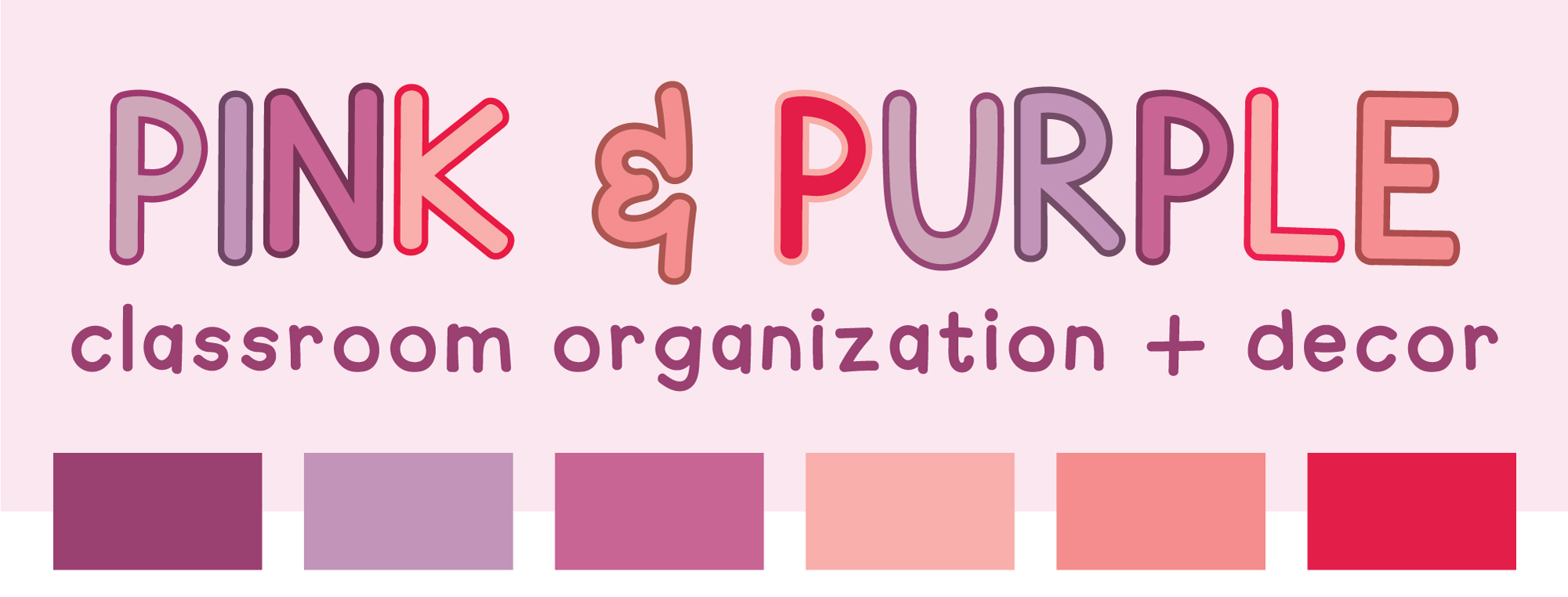 pink and purple classroom decor