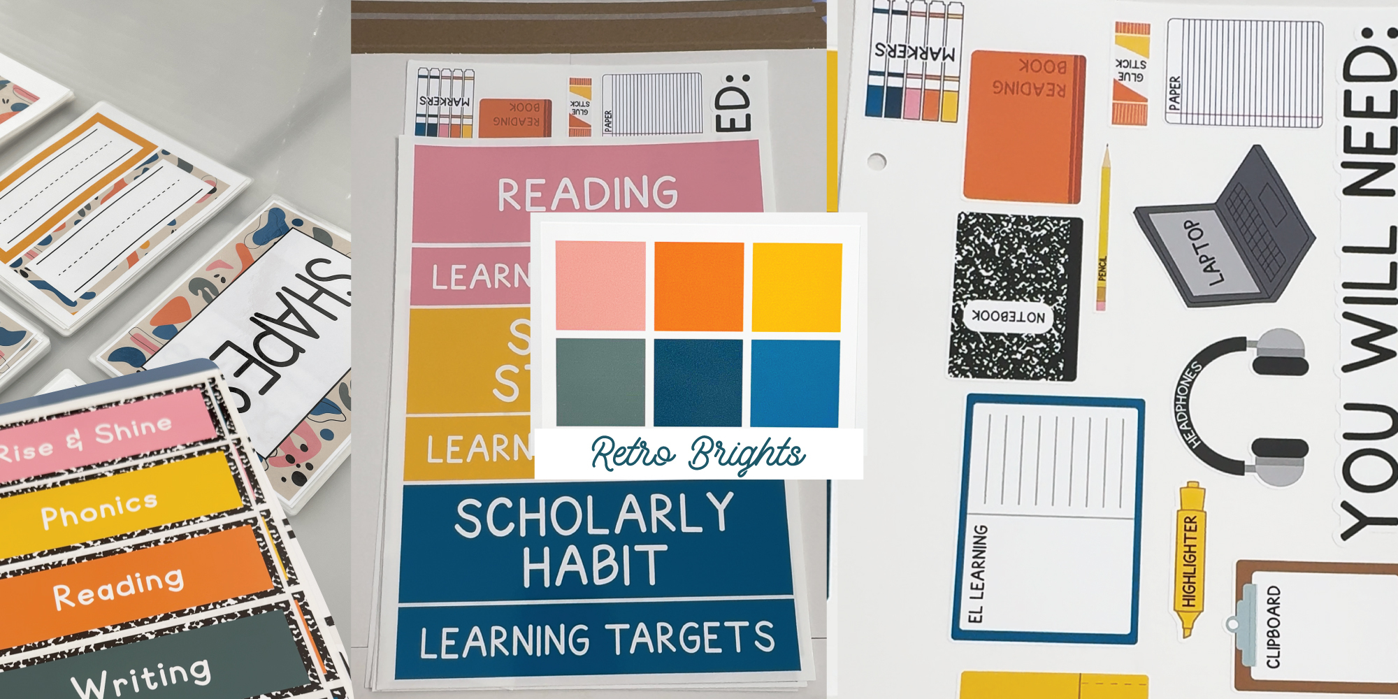 retro brights classroom decor